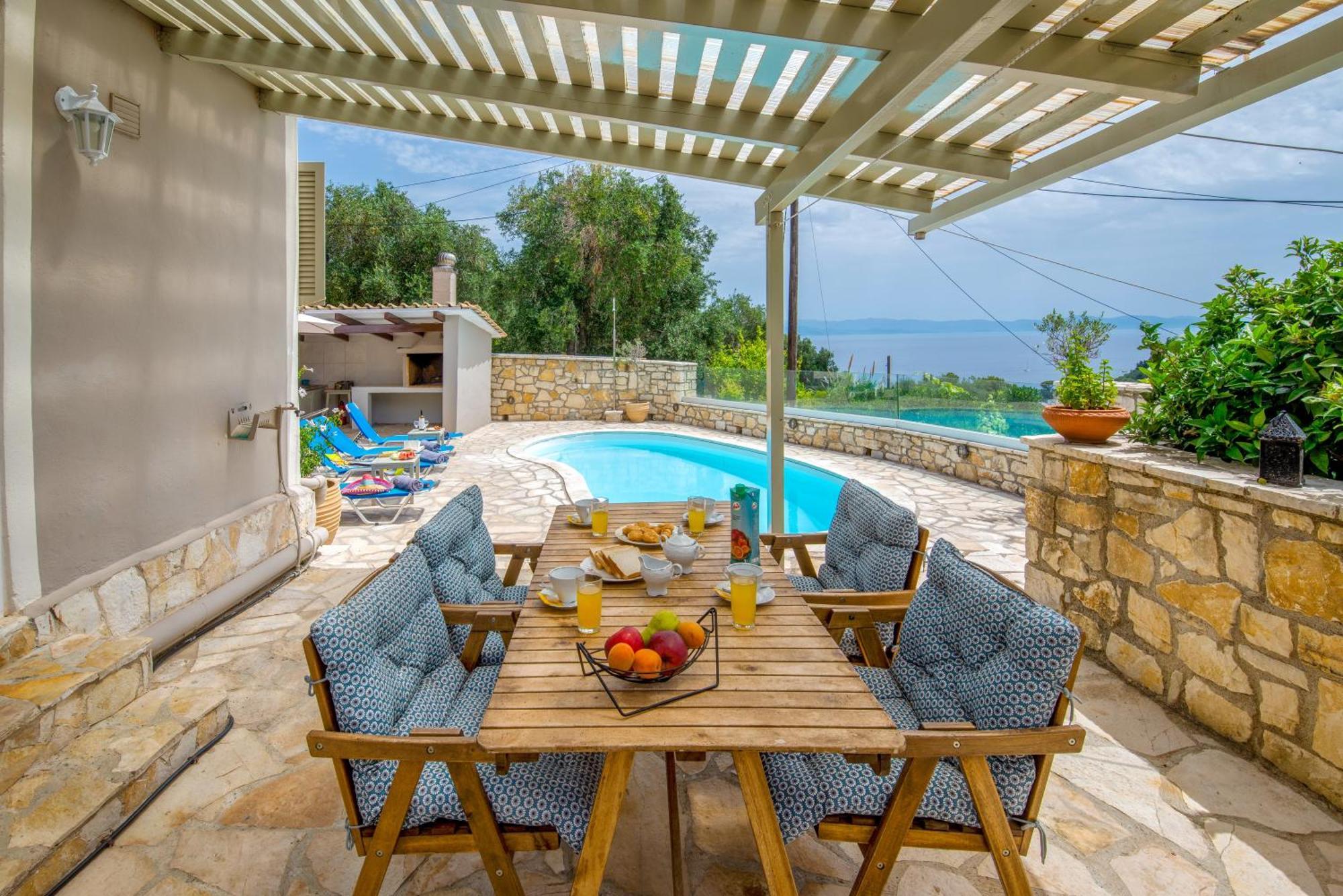Loggos Seaview Cottage With Private Pool By Konnect Longos  Exterior photo