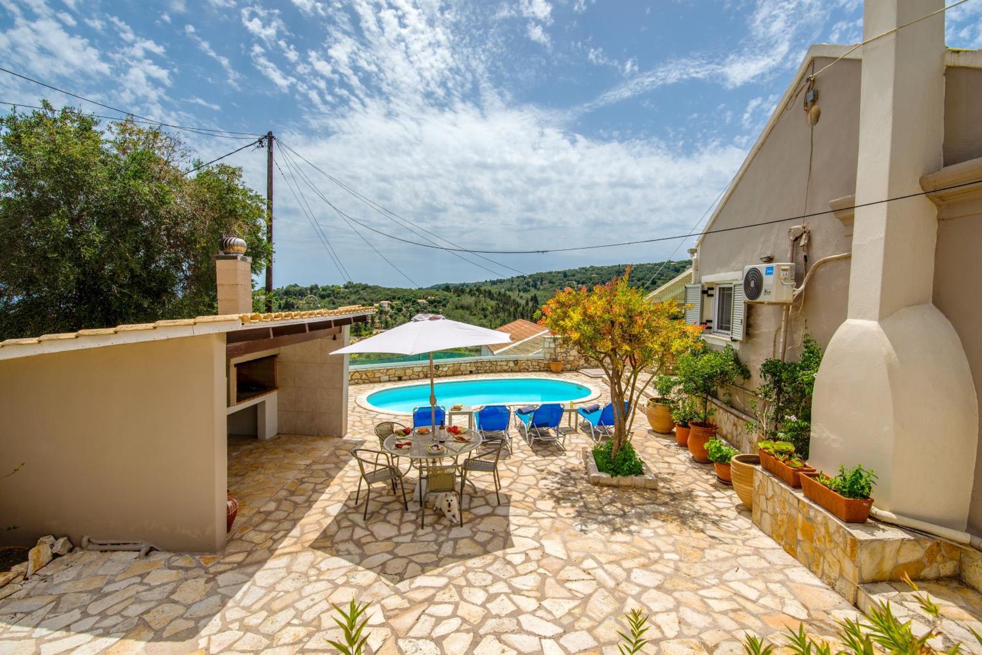 Loggos Seaview Cottage With Private Pool By Konnect Longos  Exterior photo