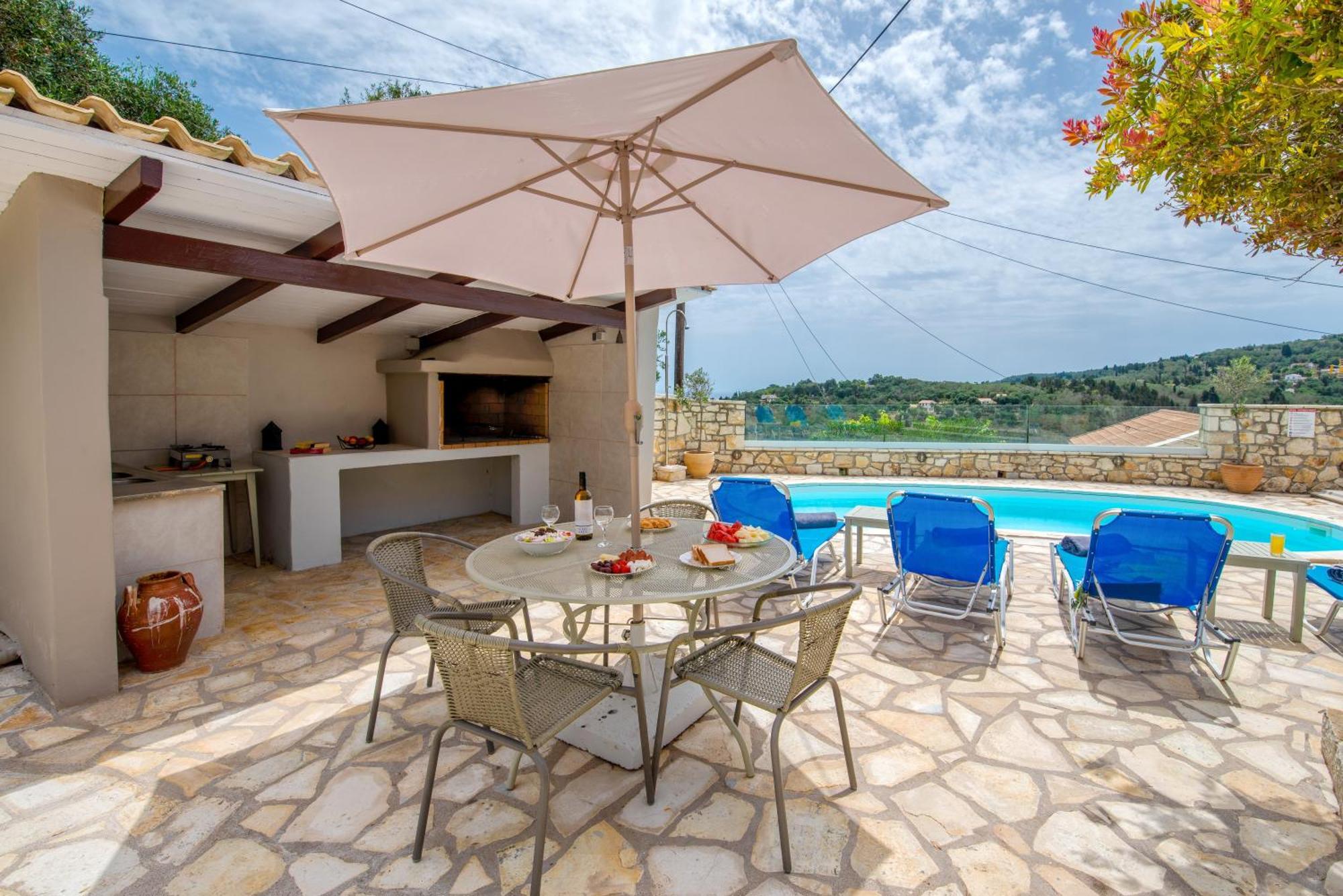 Loggos Seaview Cottage With Private Pool By Konnect Longos  Exterior photo
