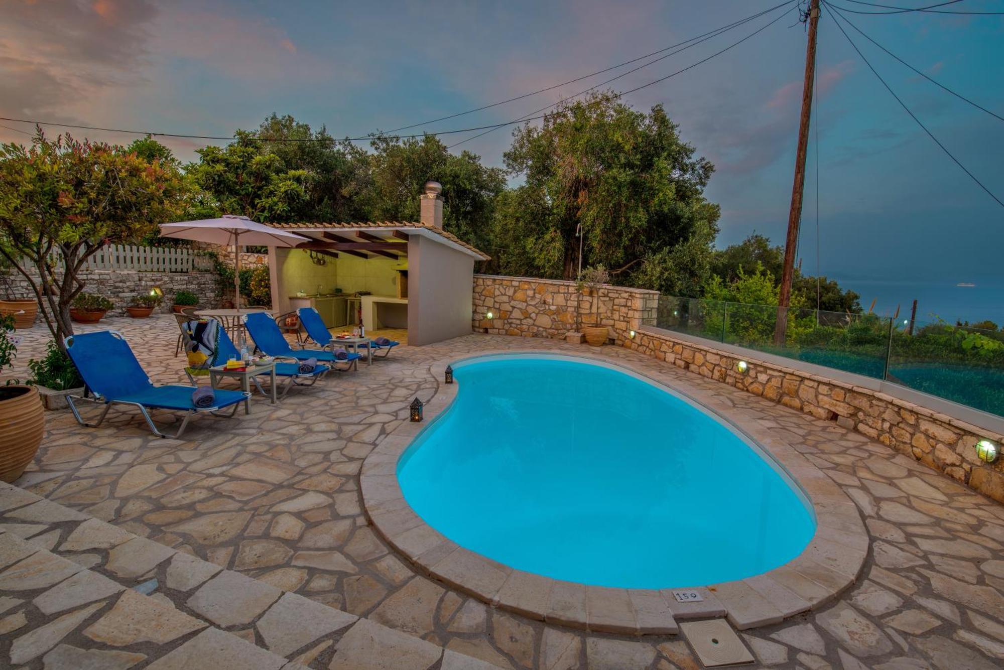 Loggos Seaview Cottage With Private Pool By Konnect Longos  Exterior photo